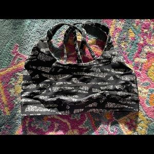 Lululemon black and white size 4 sports bra.